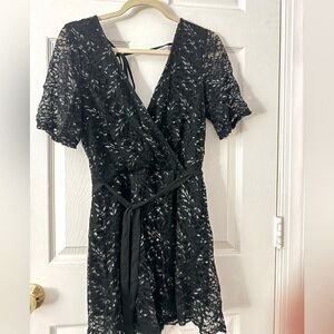 Elegant Black Lace Short Jumpsuit Romper Dress